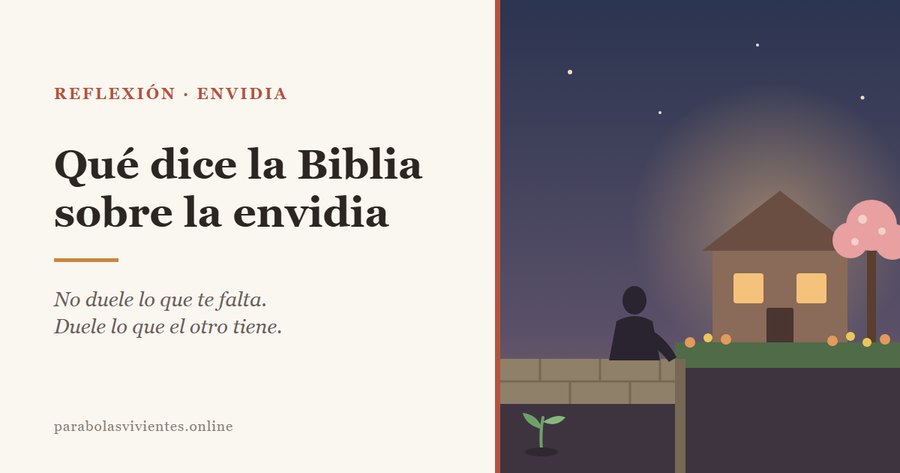 Una persona apoyada en un muro mira el jardín florido del vecino, de espaldas al brote que crece en su propio lado
